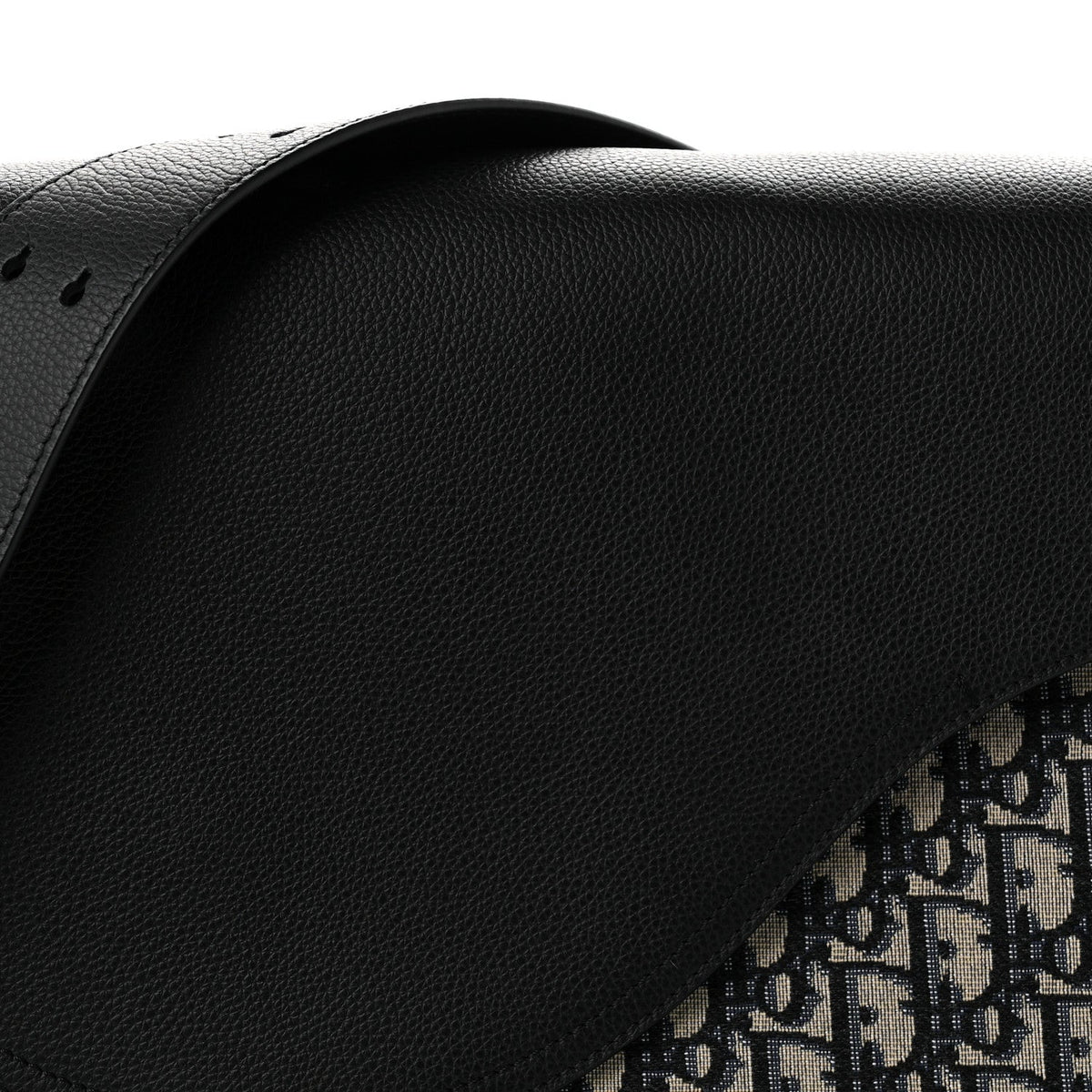 Grained Calfskin Oblique Large Saddle Messenger Black AT My store