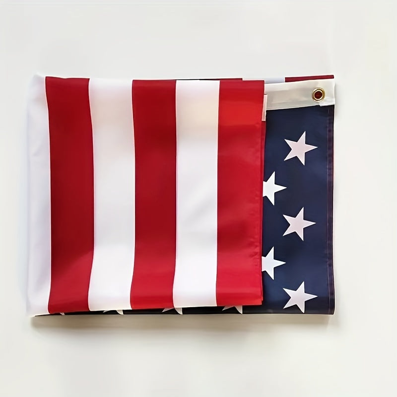 2026 New Production 1pc, American Flag, Bright Color And UV Fade Proof Polyester, Quadruple-Stitched Header And Double Stitched Edges, USA Flag With Brass Grommets For Outdoor Yard Garden Farmhouse Indoor Room Decor