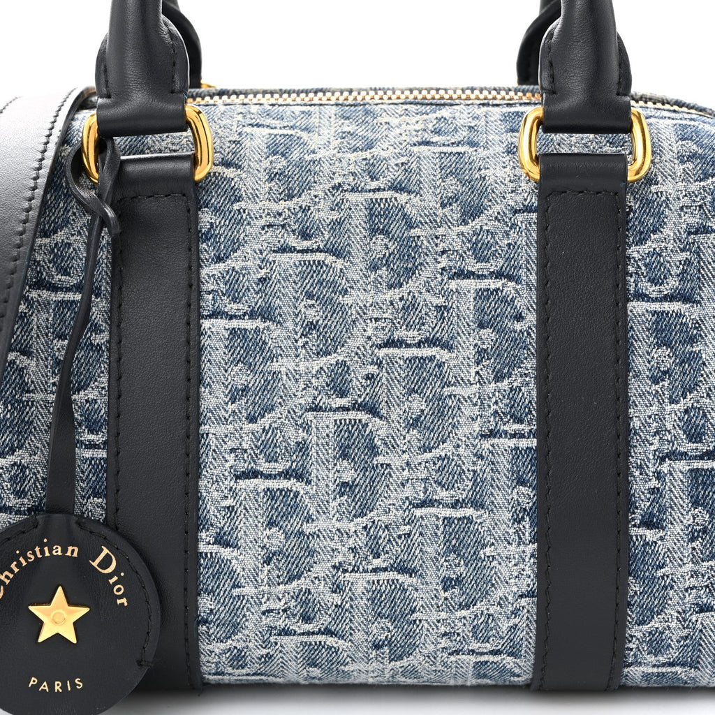 Denim Oblique Groove 20 Bag Blue AT My store