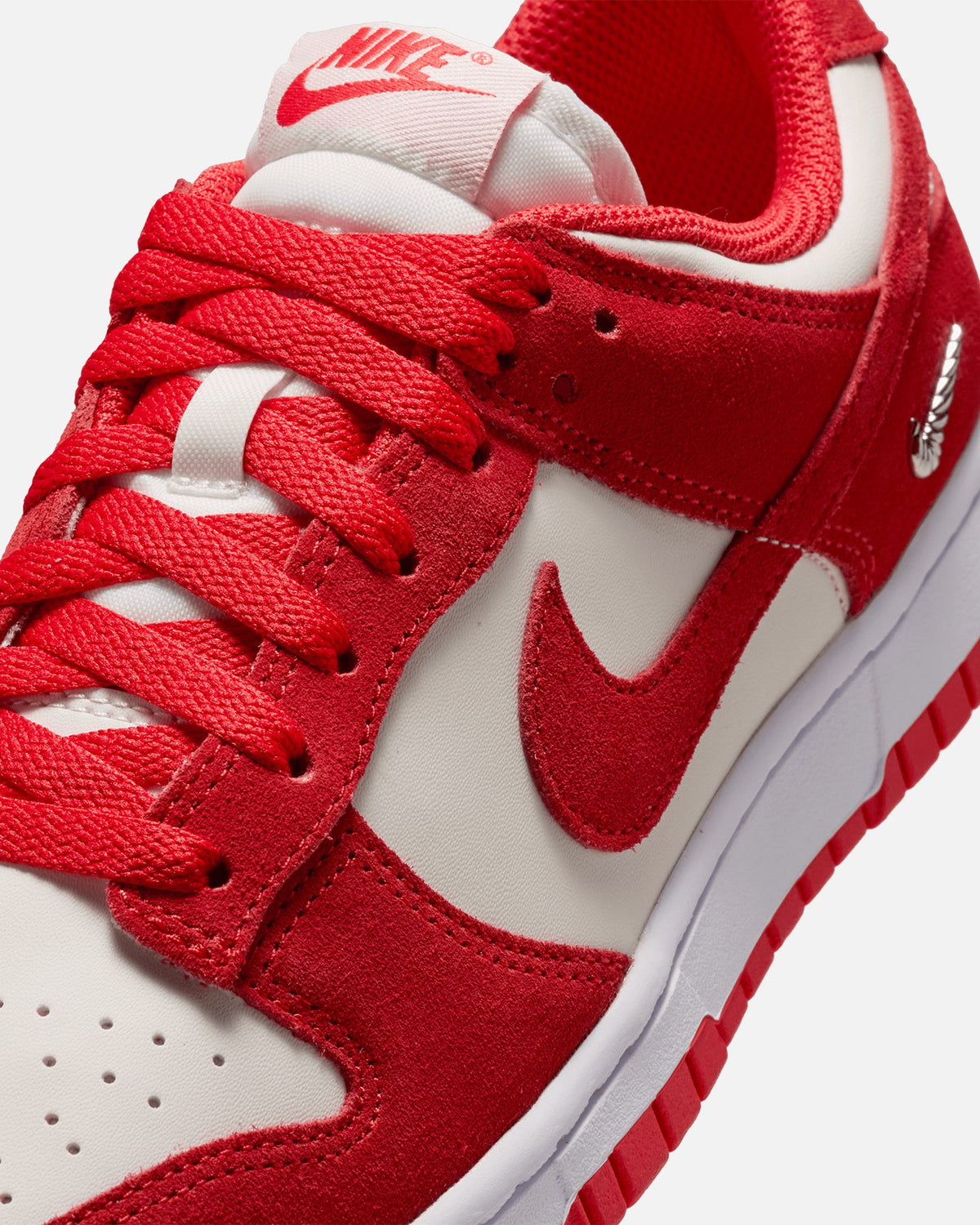 Top Seller Nike Women's Dunk Low Suede Sail/Lt Crimson-White-Metallic Silver