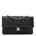 Caviar Quilted Medium Double Flap Black At My store