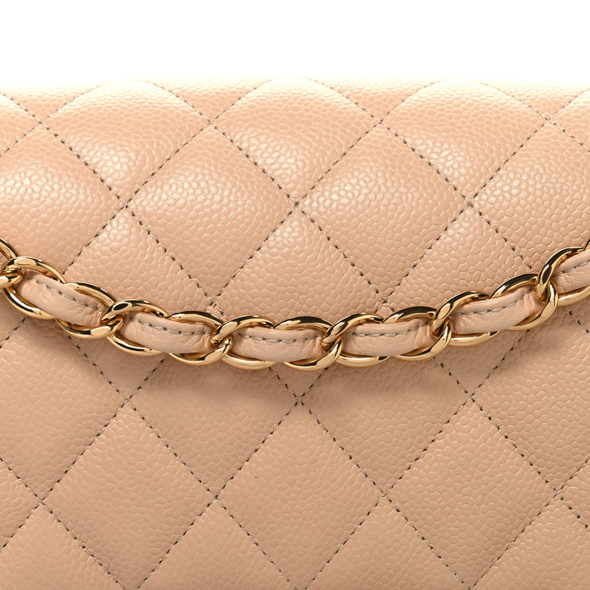 Caviar Quilted Jumbo Double Flap Beige At My store