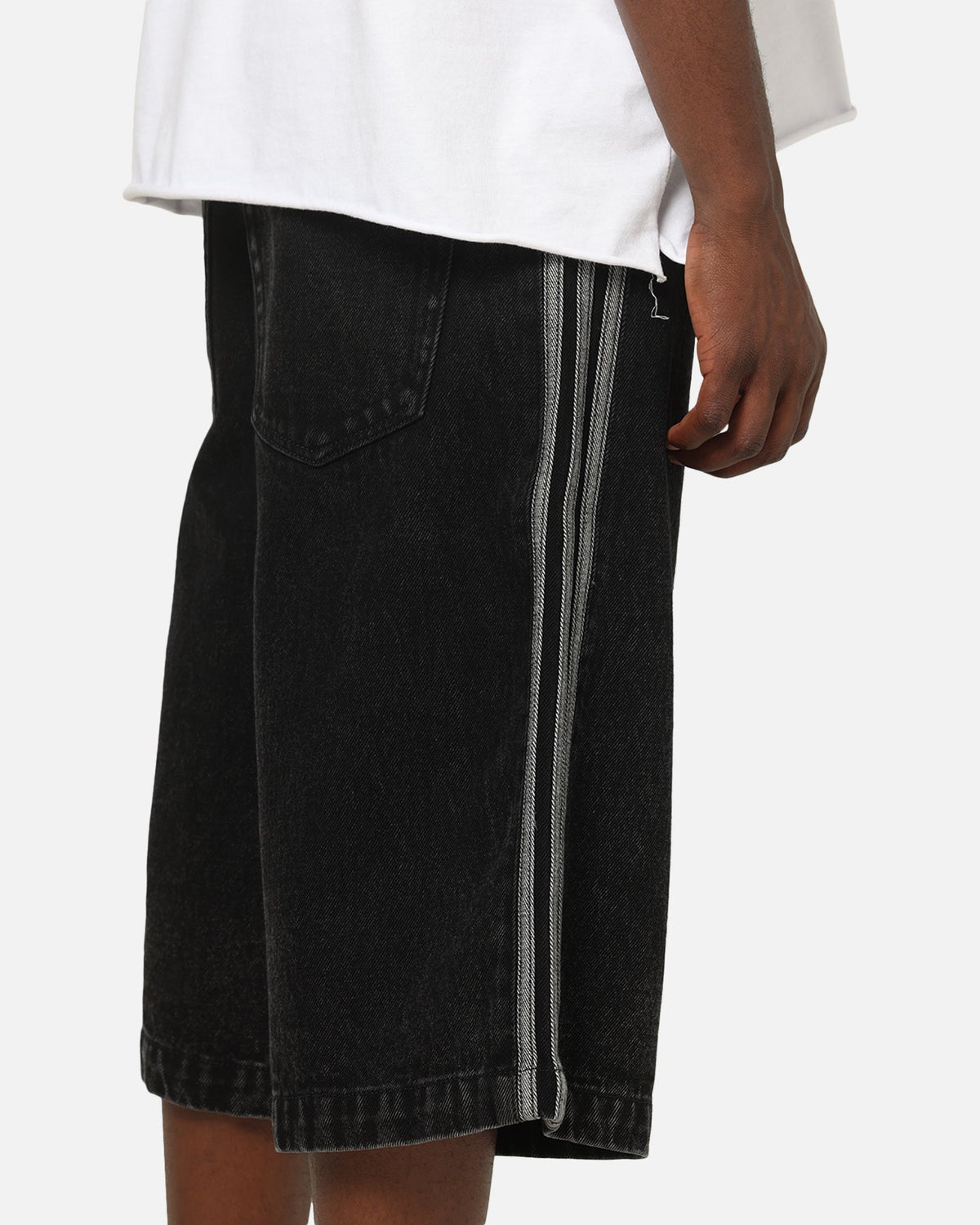 Best-Selling Adidas Firebird Denim Shorts Black Denim