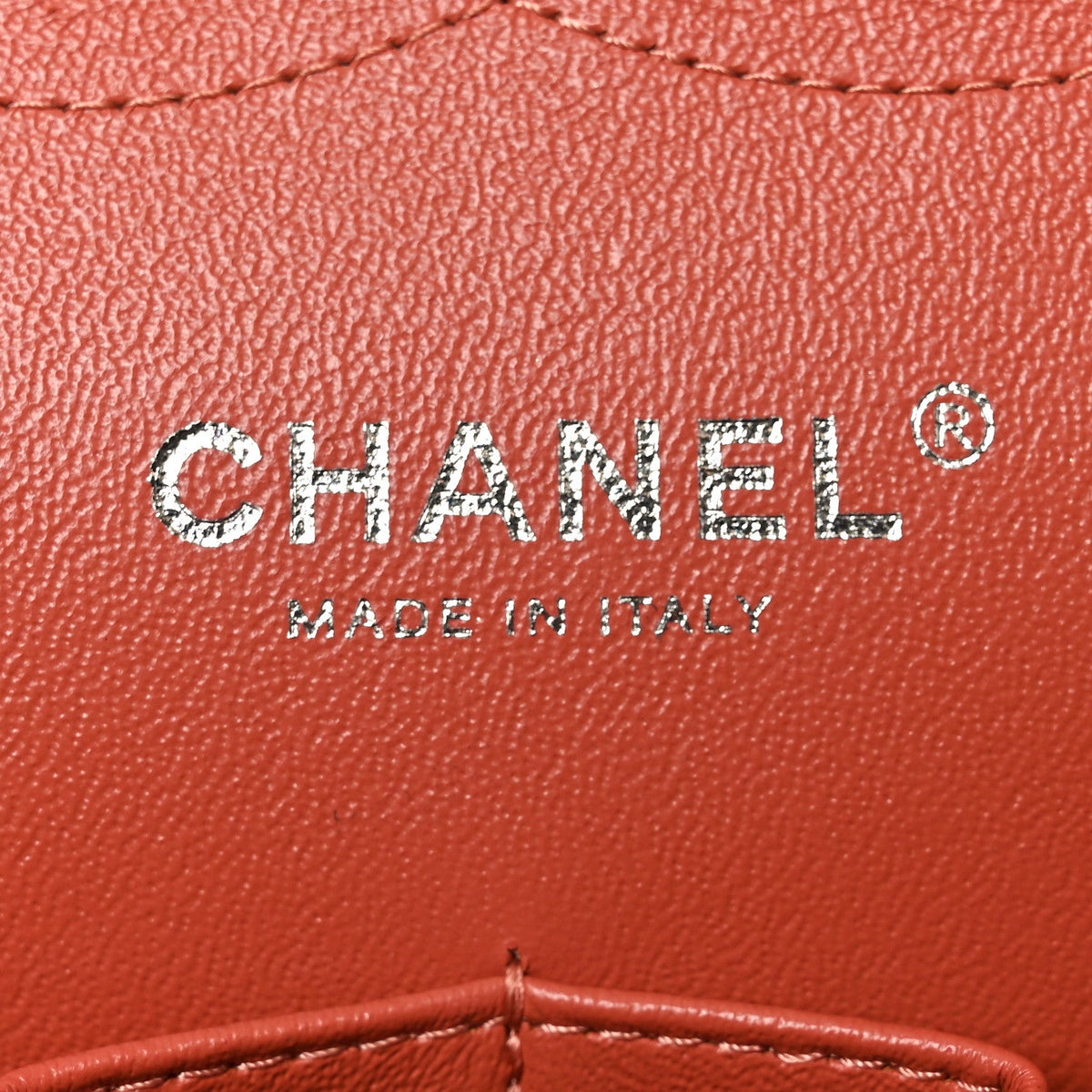 Lambskin Quilted Jumbo Double Flap Orange At My store