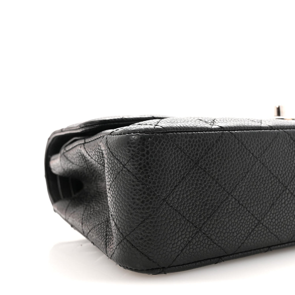 Caviar Quilted Medium Double Flap Black At My store