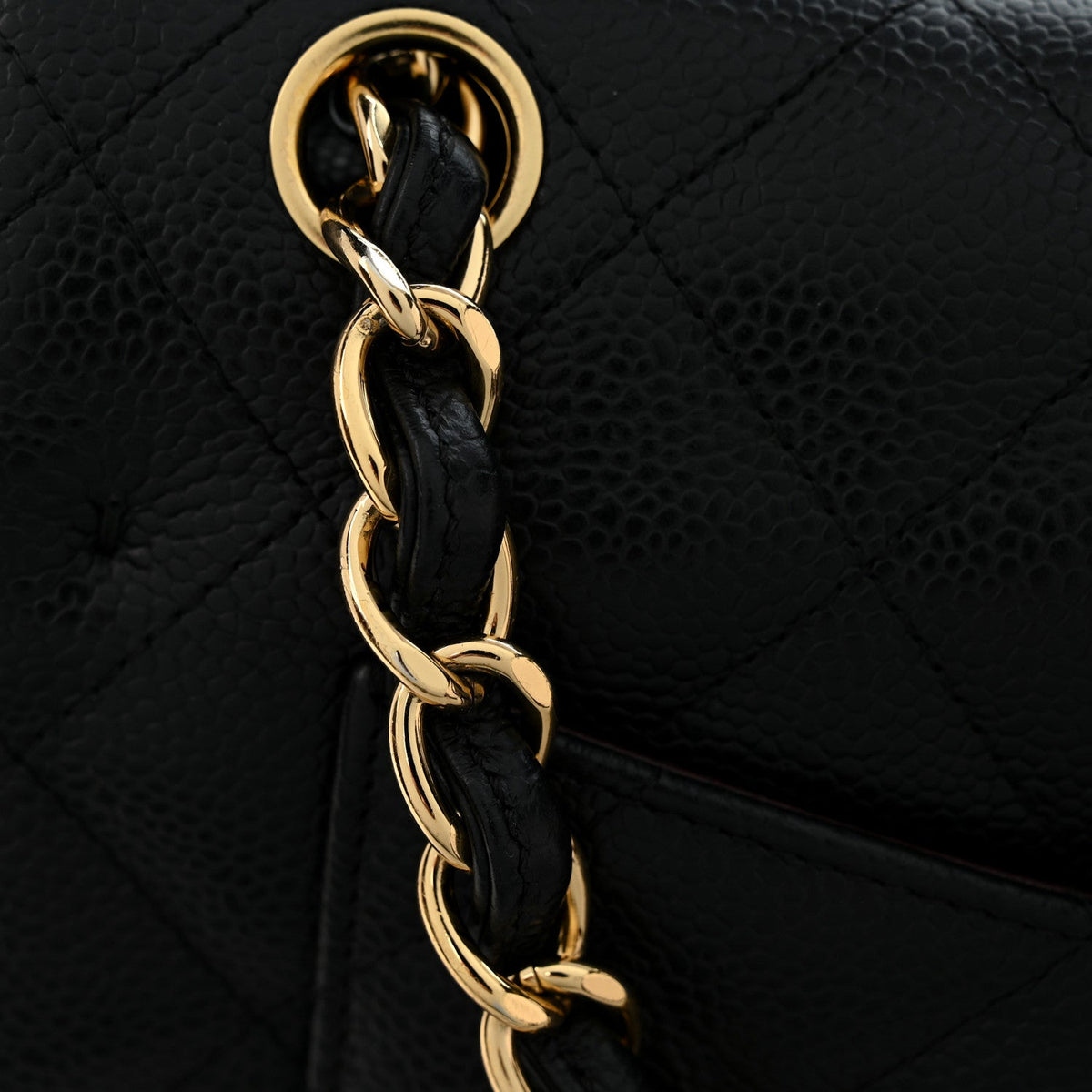 Caviar Quilted Jumbo Double Flap Black At My store