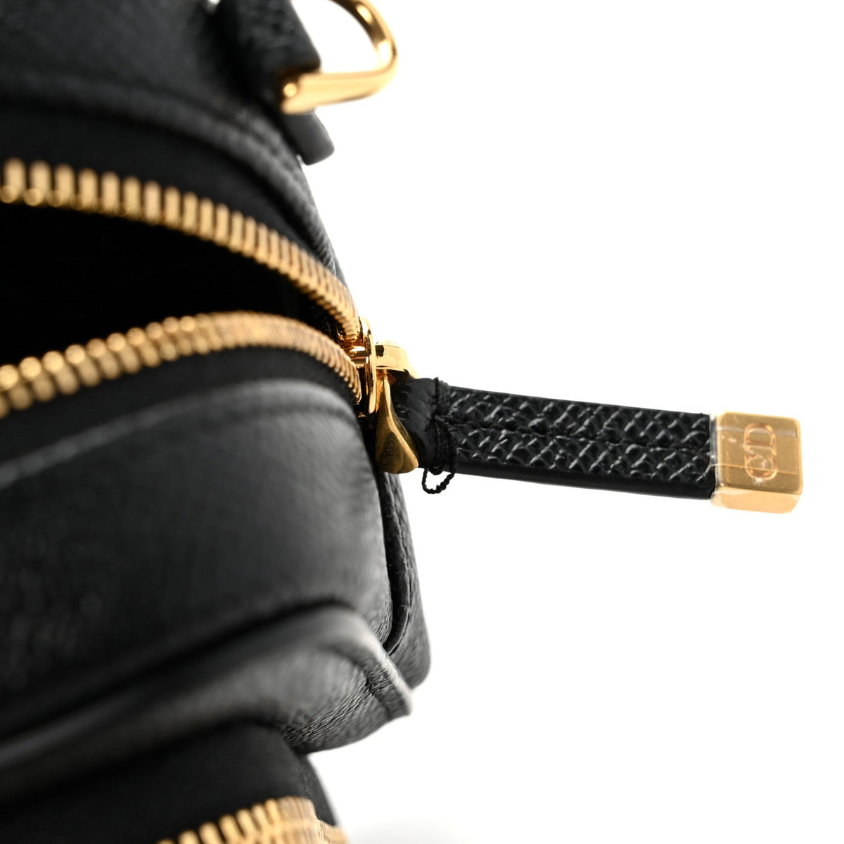 Grained Calfskin Caro Double Pouch Black AT My store