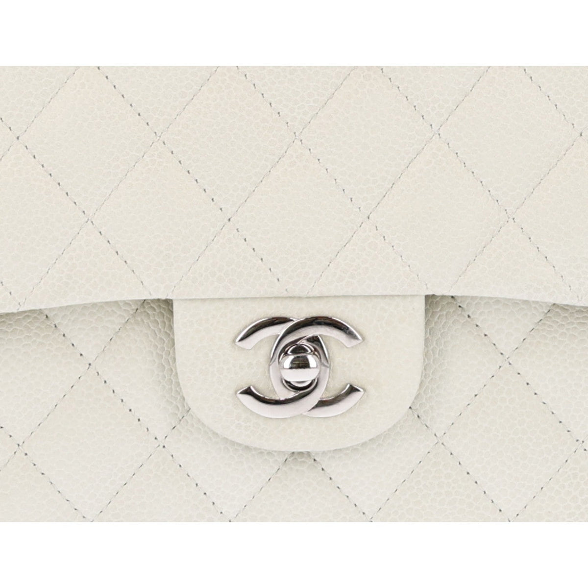 Caviar Quilted Medium Double Flap Light Green At My store