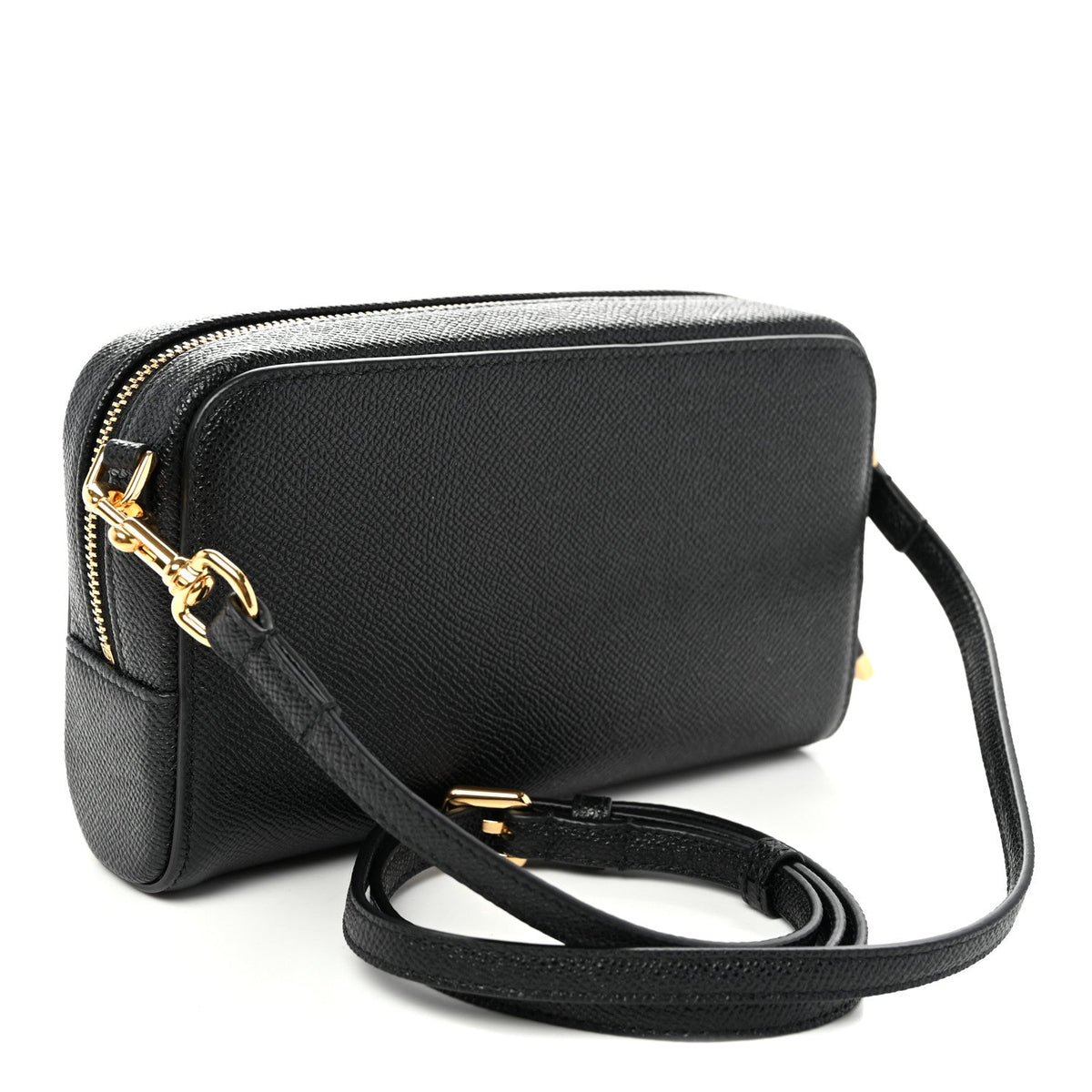 Grained Calfskin Caro Double Pouch Black AT My store