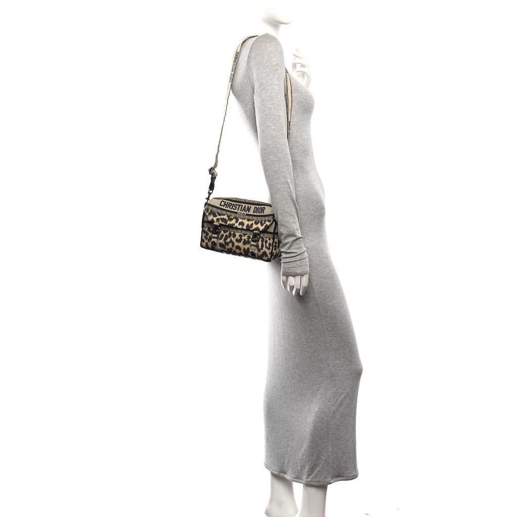 Canvas Mizza Embroidered Small Diorcamp Messenger Beige AT My store