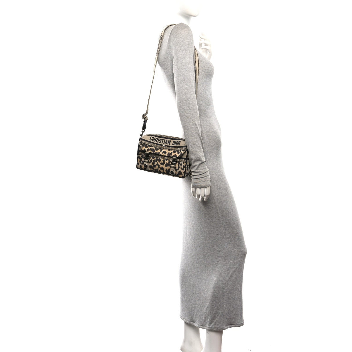Canvas Mizza Embroidered Small Diorcamp Messenger Beige AT My store
