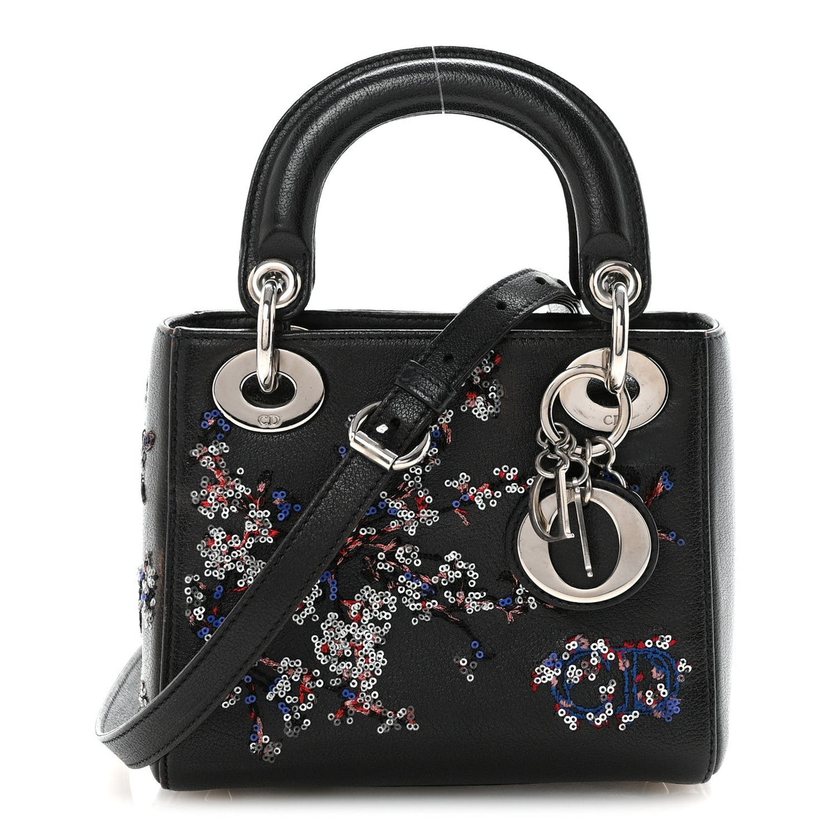 Goatskin Sequin Embroidered Mini Lady Dior Black AT My store