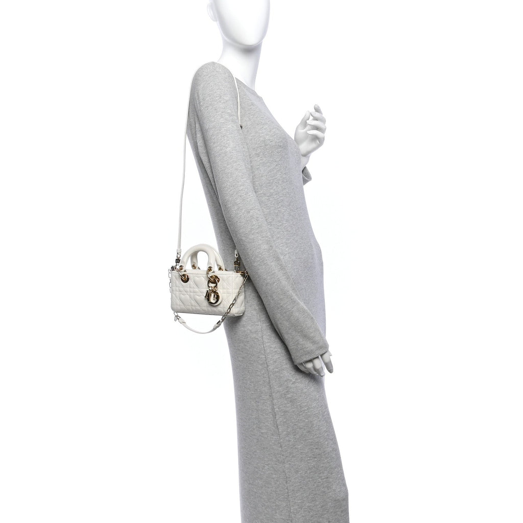 Lambskin Cannage Dioramour Micro Lady D-Joy Latte AT My store