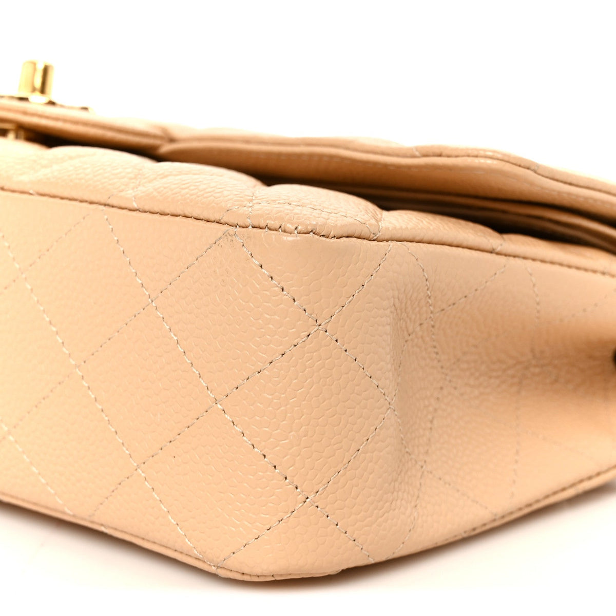 Caviar Quilted Medium Double Flap Beige At My store