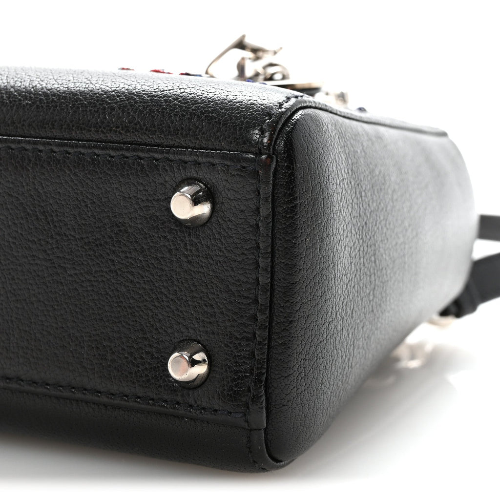 Goatskin Sequin Embroidered Mini Lady Dior Black AT My store