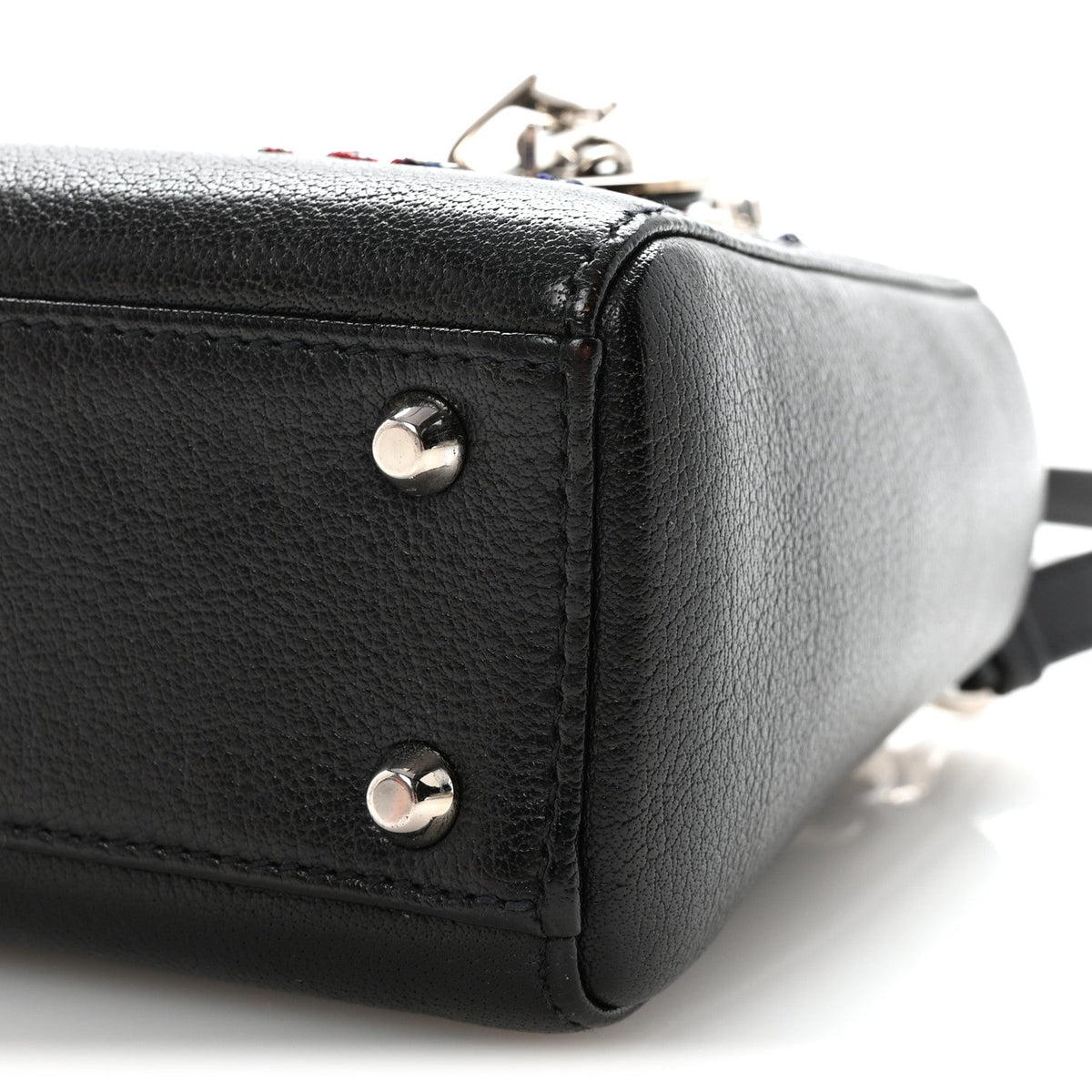 Goatskin Sequin Embroidered Mini Lady Dior Black AT My store