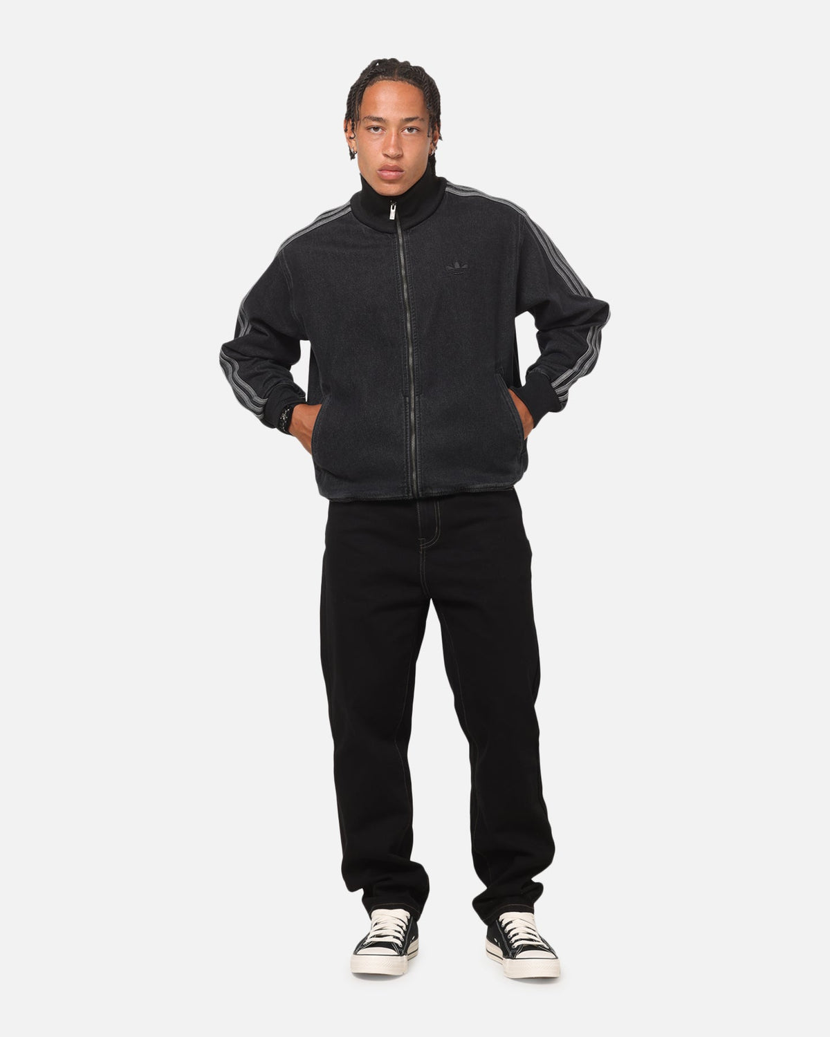 Best-Selling Adidas Adicolor Denim Firebird Track Top Black Denim