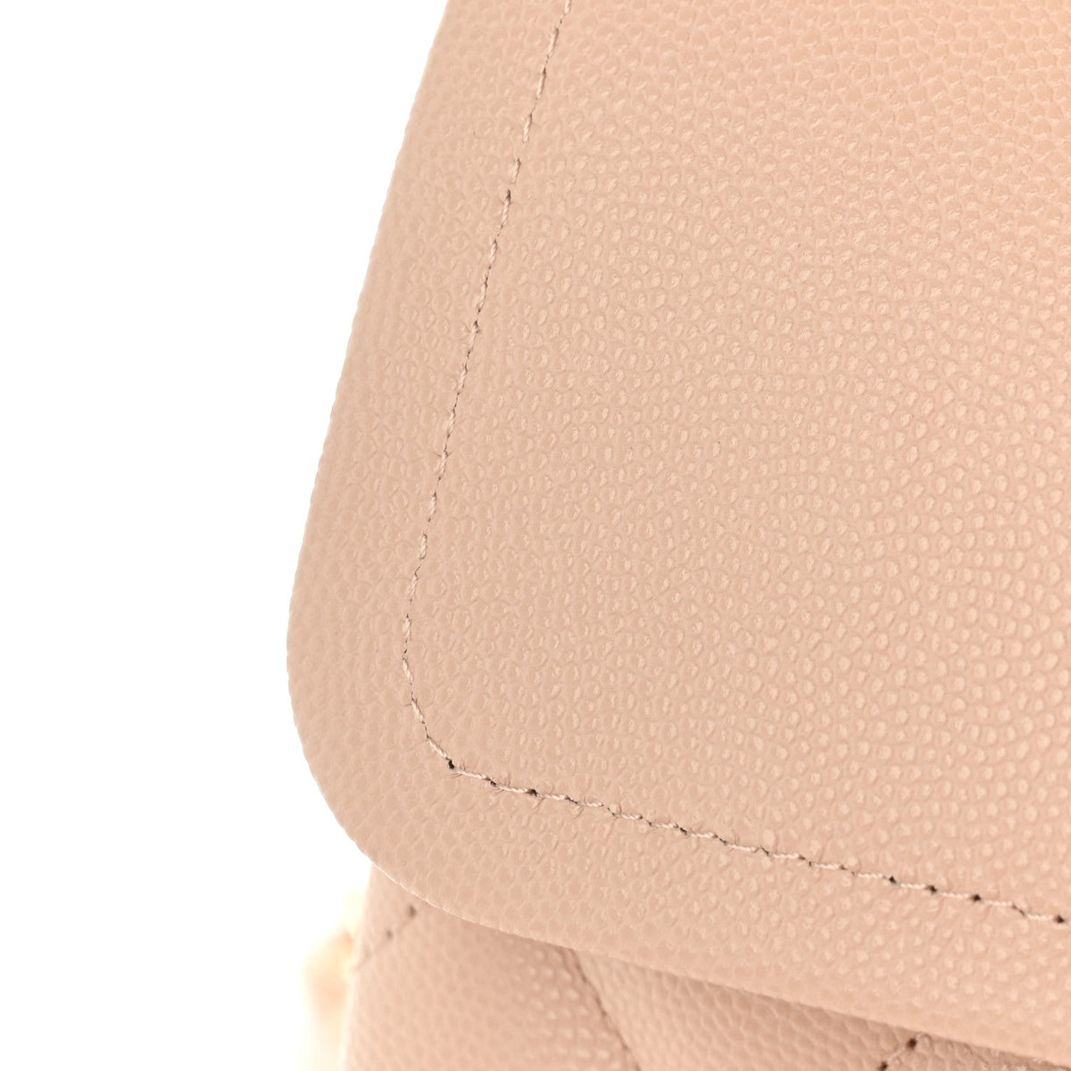 Caviar Quilted Jumbo Double Flap Light Beige At My store