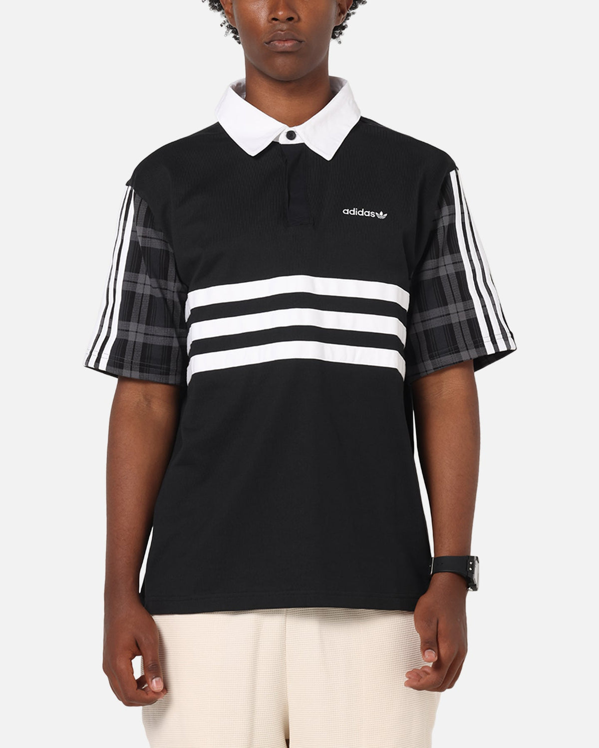 Best-Selling Adidas Tartan Regular Rugby Polo T-Shirt Black
