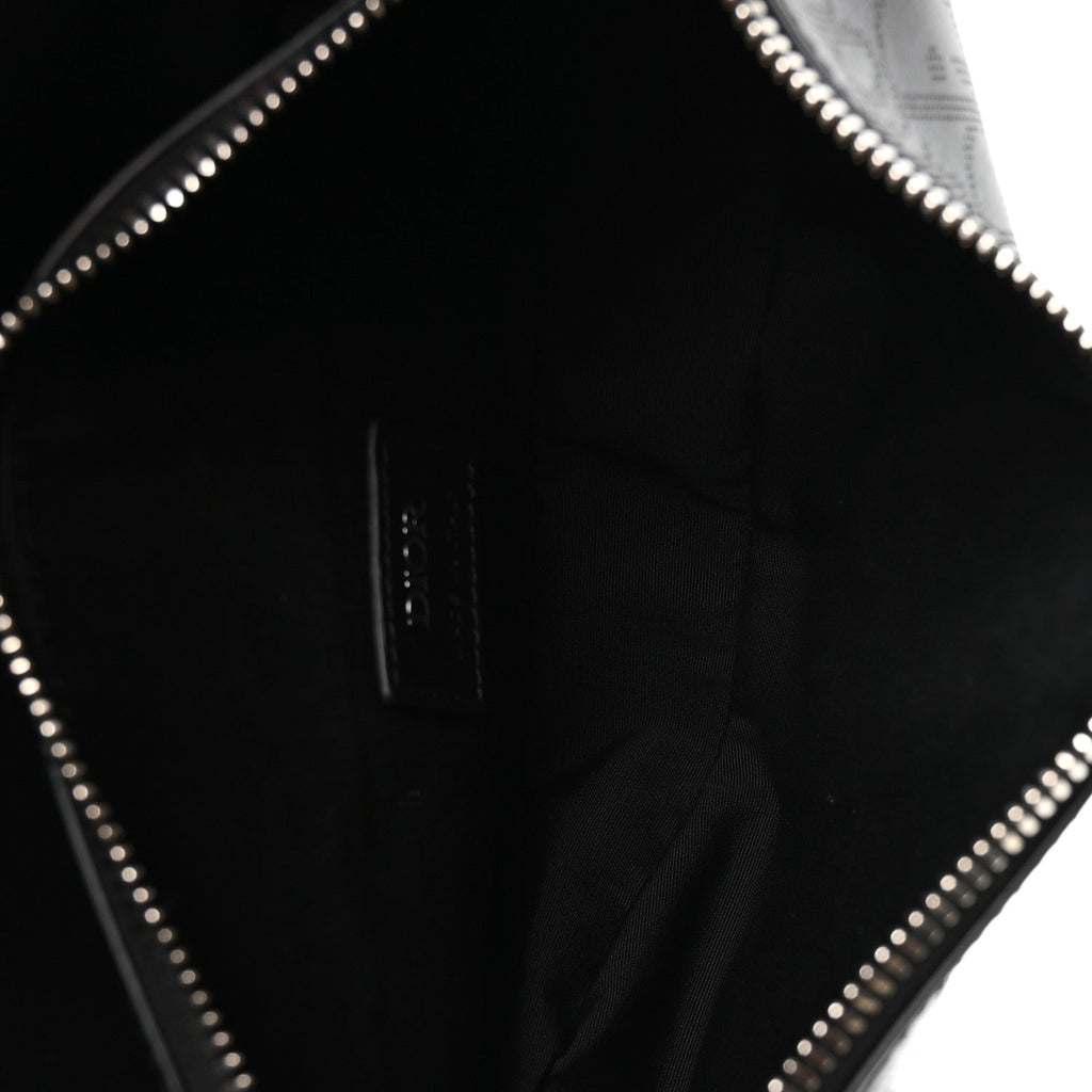 Calfskin Perforated Oblique Galaxy Mens Saddle Bag Black AT My store