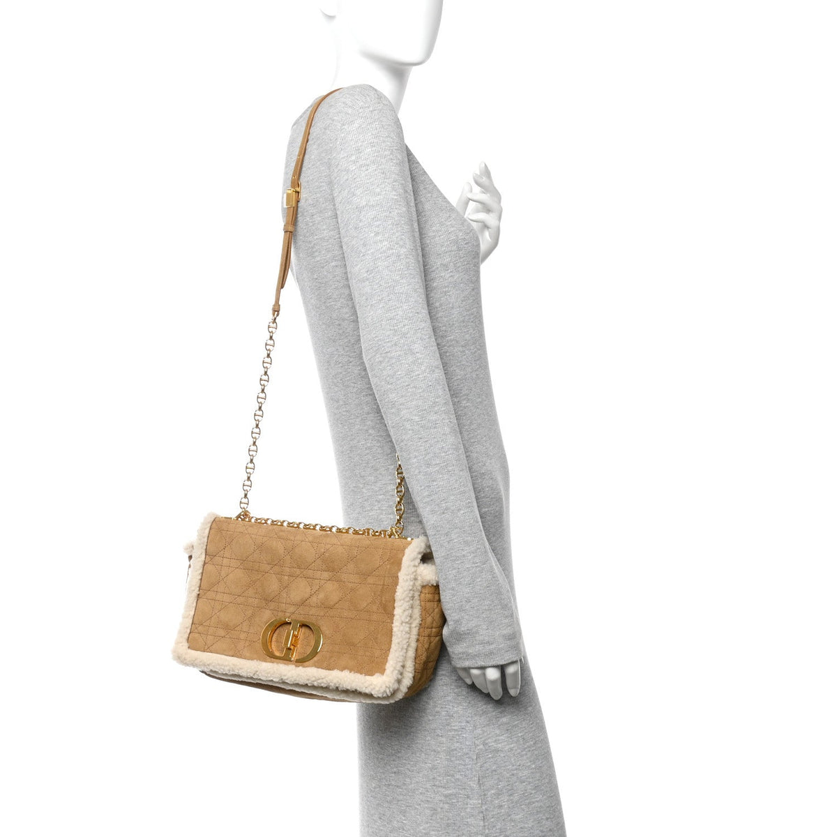 Shearling Cannage Large Caro Bag Camel AT My store