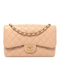 Caviar Quilted Jumbo Double Flap Beige At My store