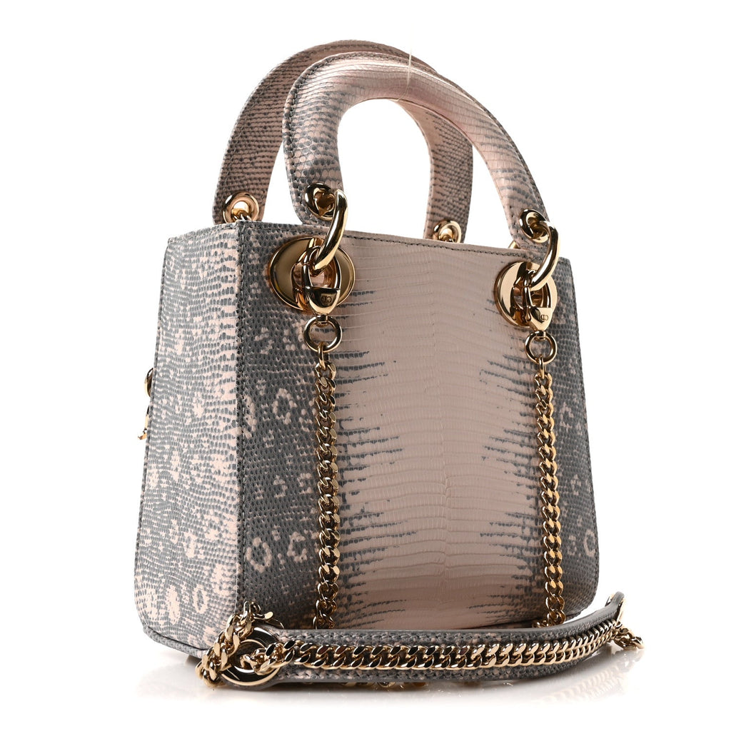 Lizard Ombre Mini Lady Dior Light Pink AT My store