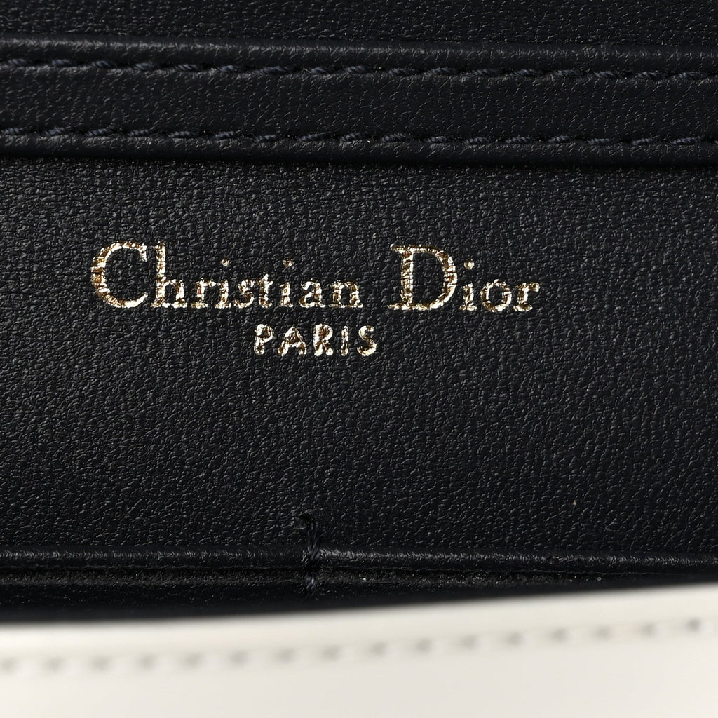 Patent Micro-Cannage Diorama Wallet on Chain Pouch Metallic White AT My store