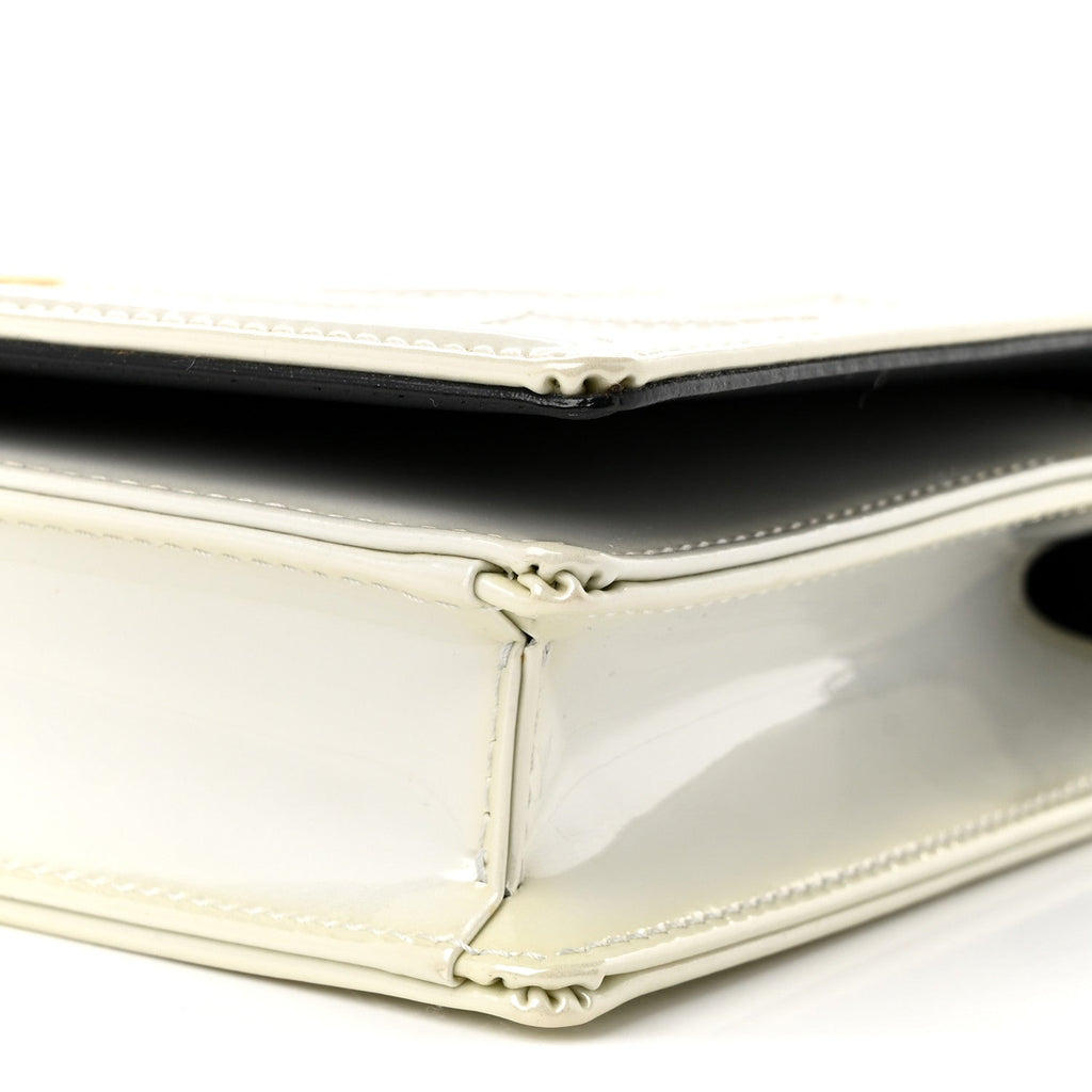 Patent Micro-Cannage Diorama Wallet on Chain Pouch Metallic White AT My store