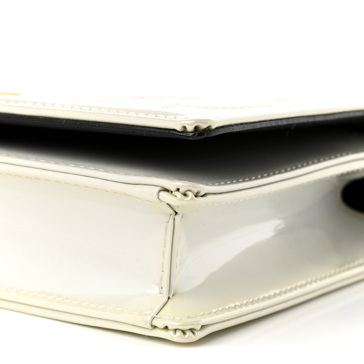 Patent Micro-Cannage Diorama Wallet on Chain Pouch Metallic White AT My store