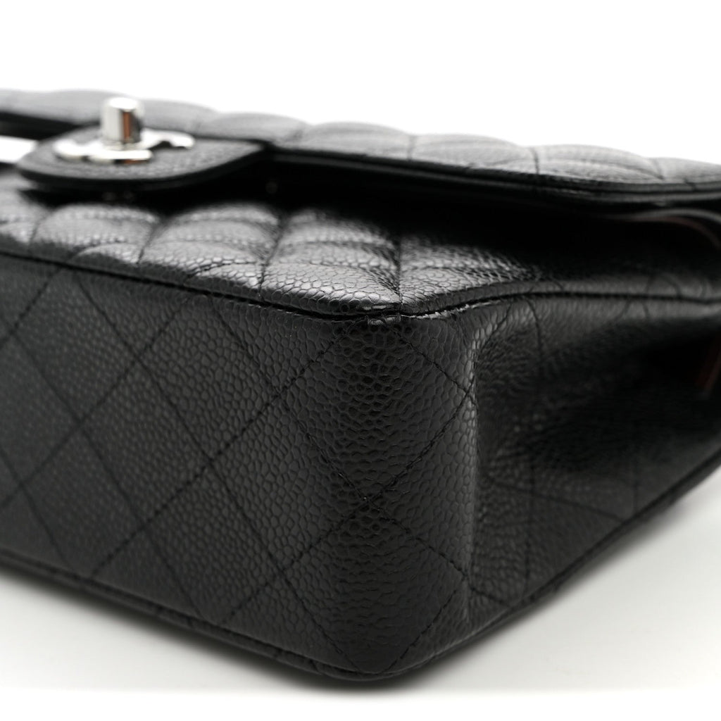 Caviar Quilted Small Double Flap Black At My store