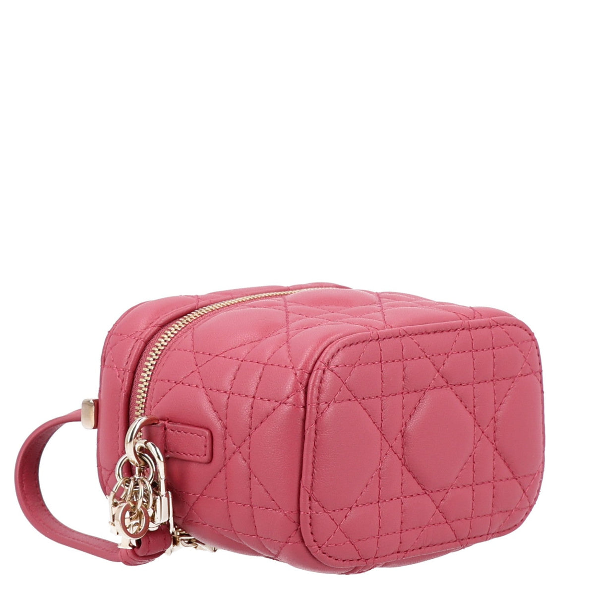 Lambskin Cannage Micro Vanity Case Strawberry Pink AT My store