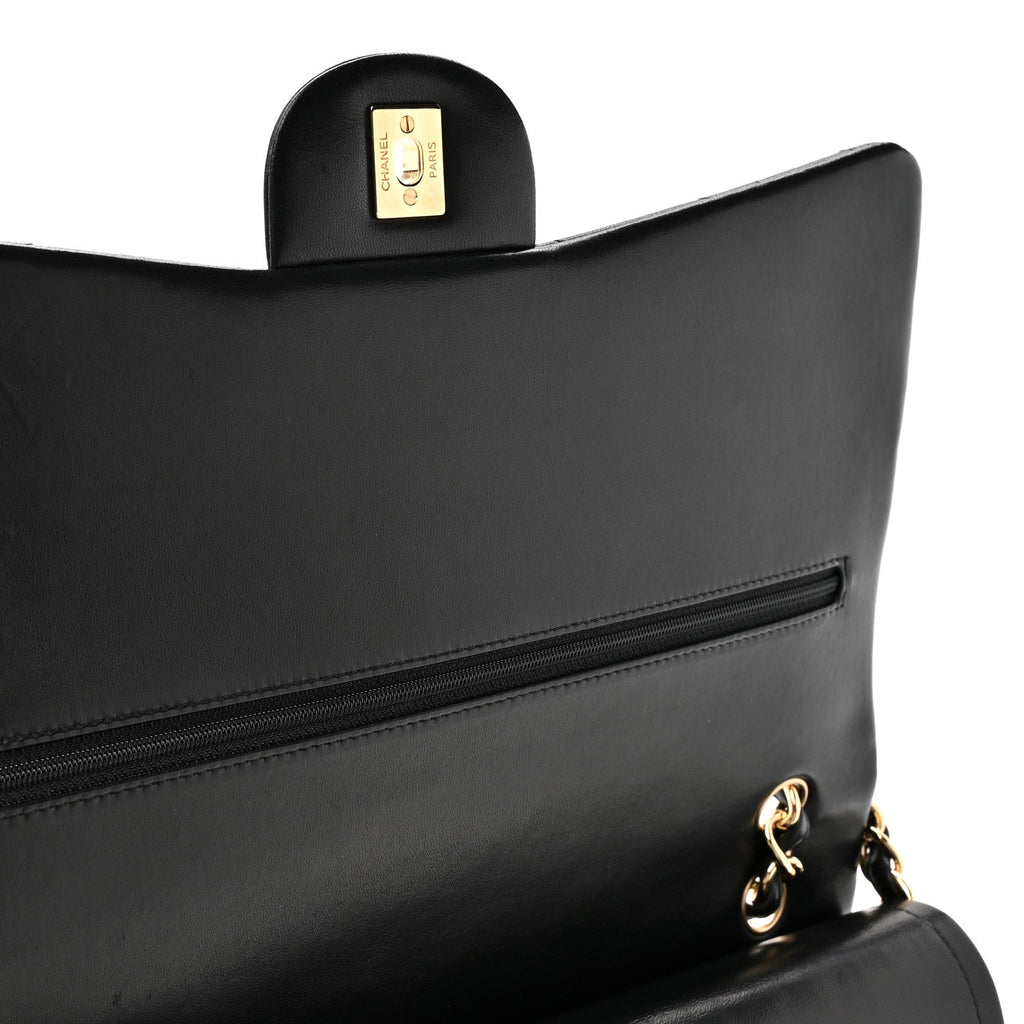 Lambskin Quilted Maxi Double Flap Black At My store