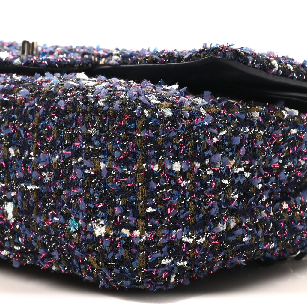 Tweed Quilted Medium Double Flap Blue Purple Khaki Pink At My store