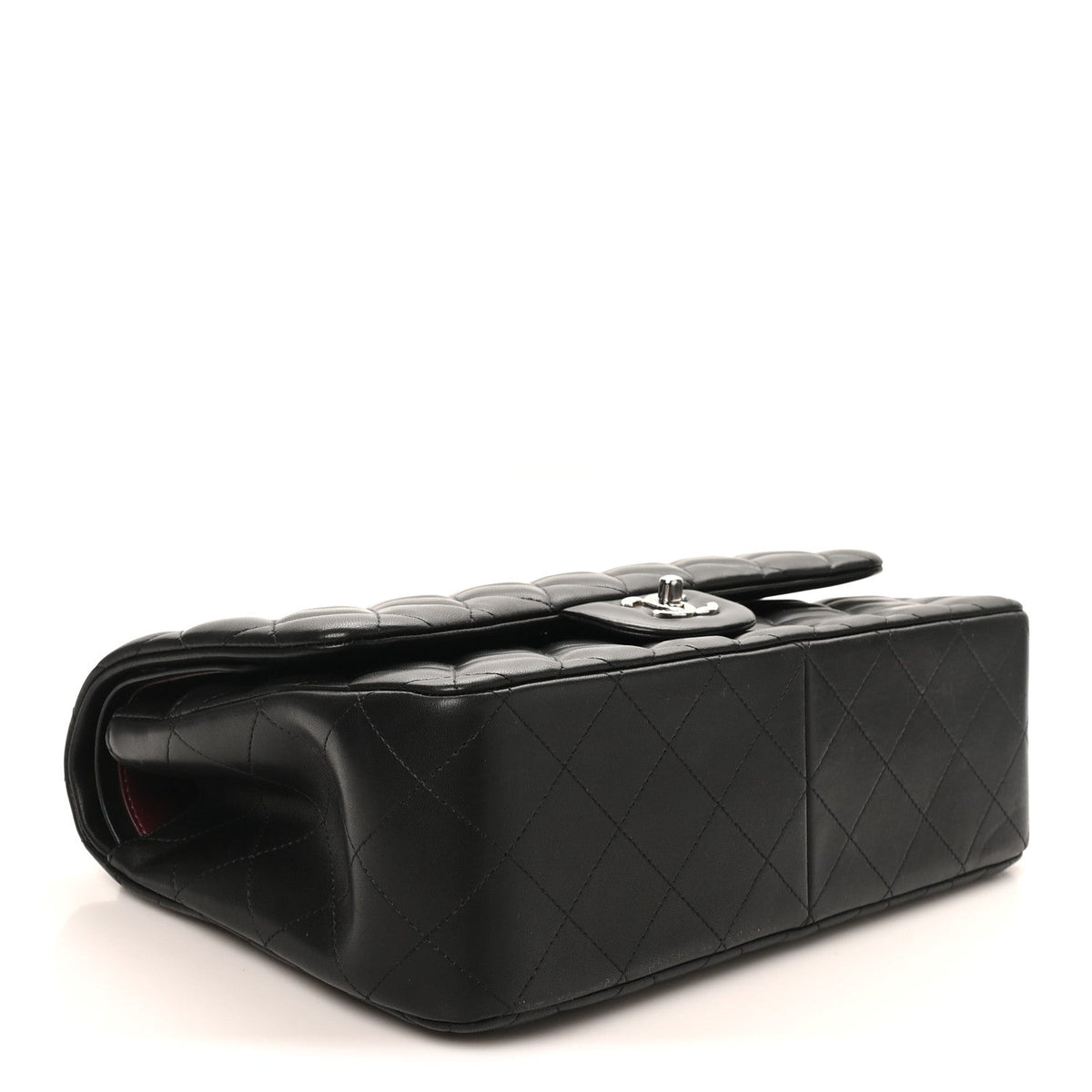 Lambskin Quilted Jumbo Double Flap Black At My store