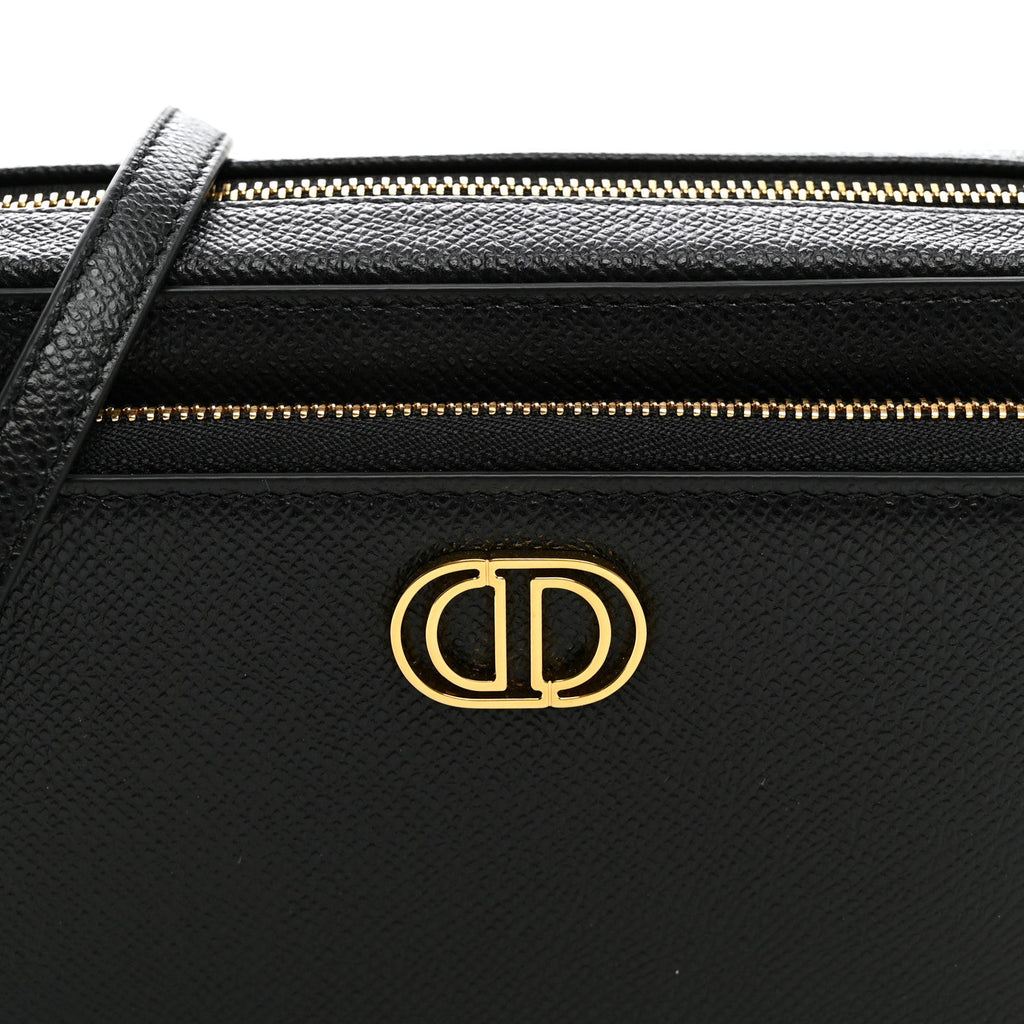 Grained Calfskin Caro Double Pouch Black AT My store