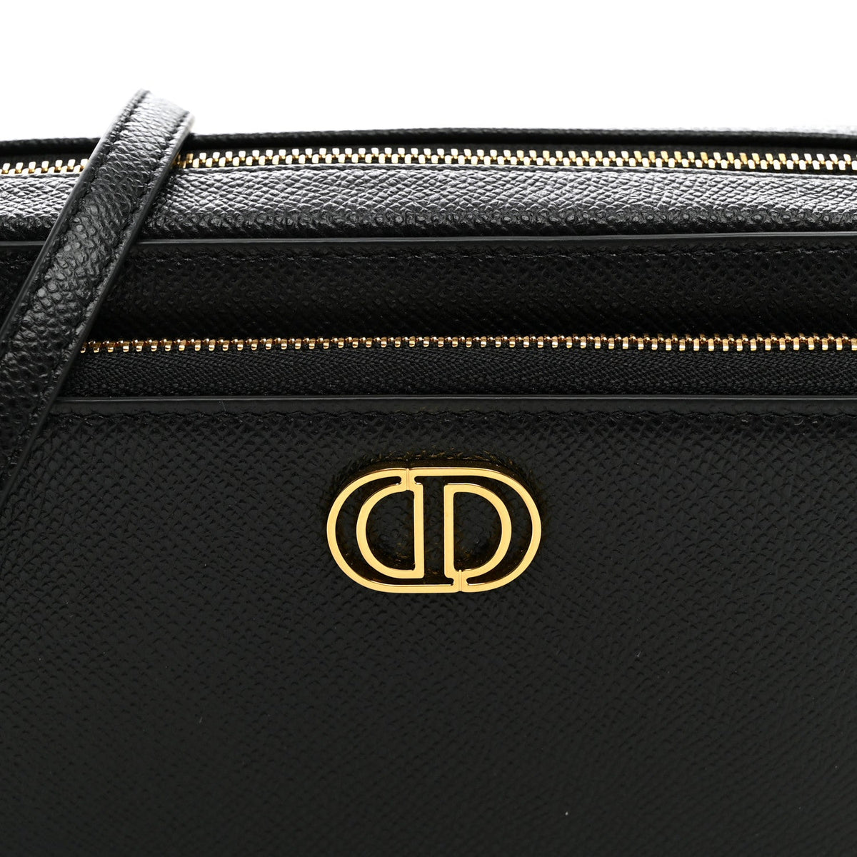 Grained Calfskin Caro Double Pouch Black AT My store