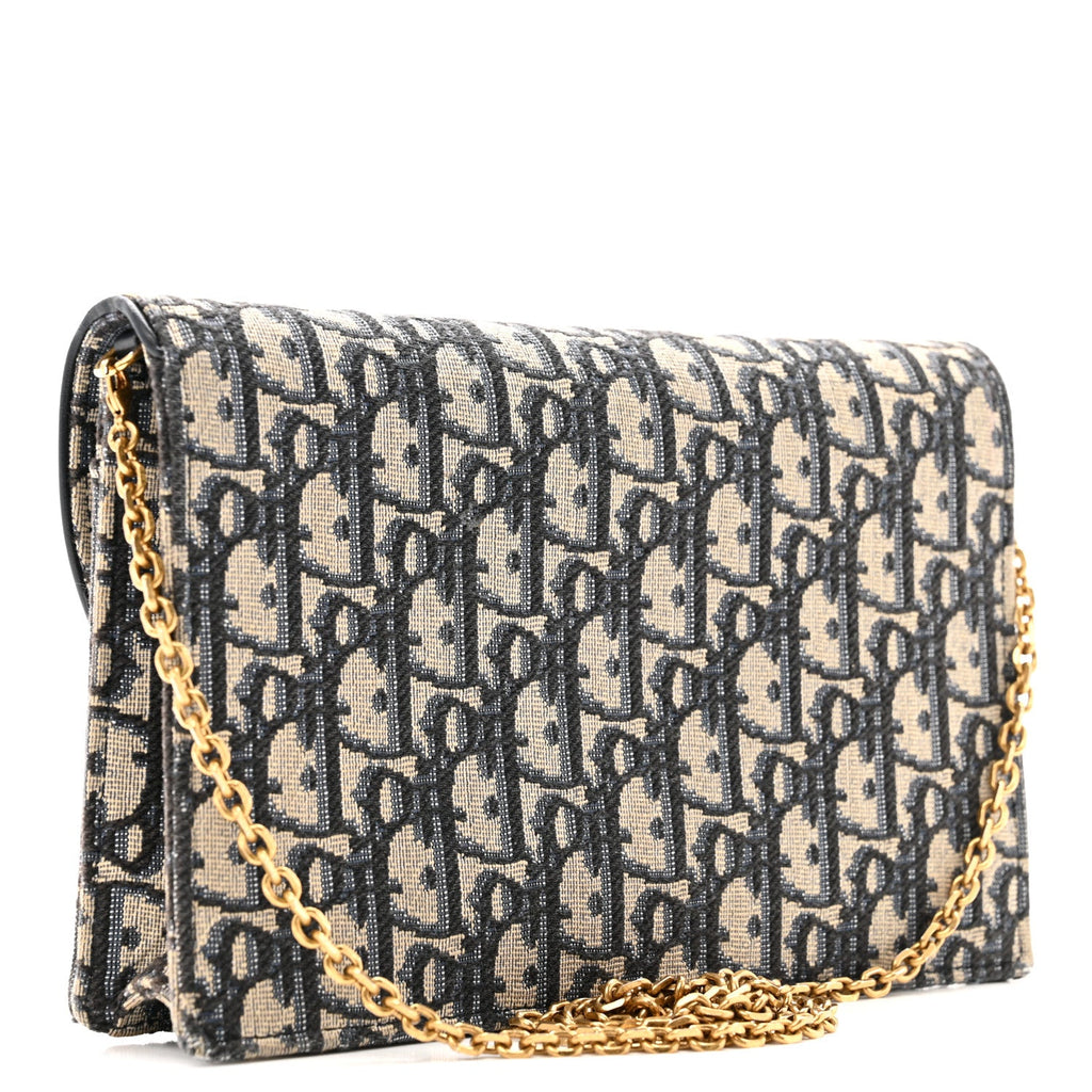 Oblique Saddle Chain Pouch Blue AT My store