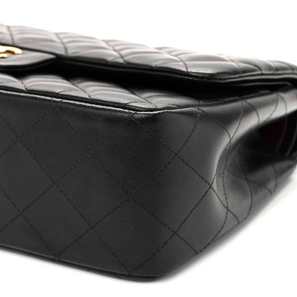 Lambskin Quilted Jumbo Double Flap Black At My store