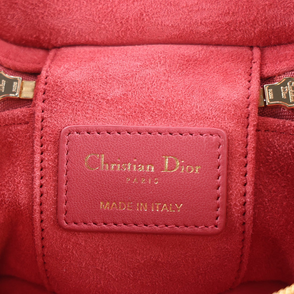 Lambskin Cannage Micro Vanity Case Strawberry Pink AT My store