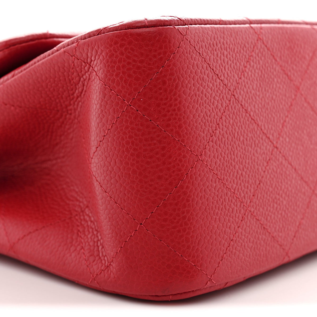 Caviar Quilted Jumbo Double Flap Red At My store
