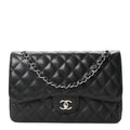 Caviar Quilted Jumbo Double Flap Black At My store