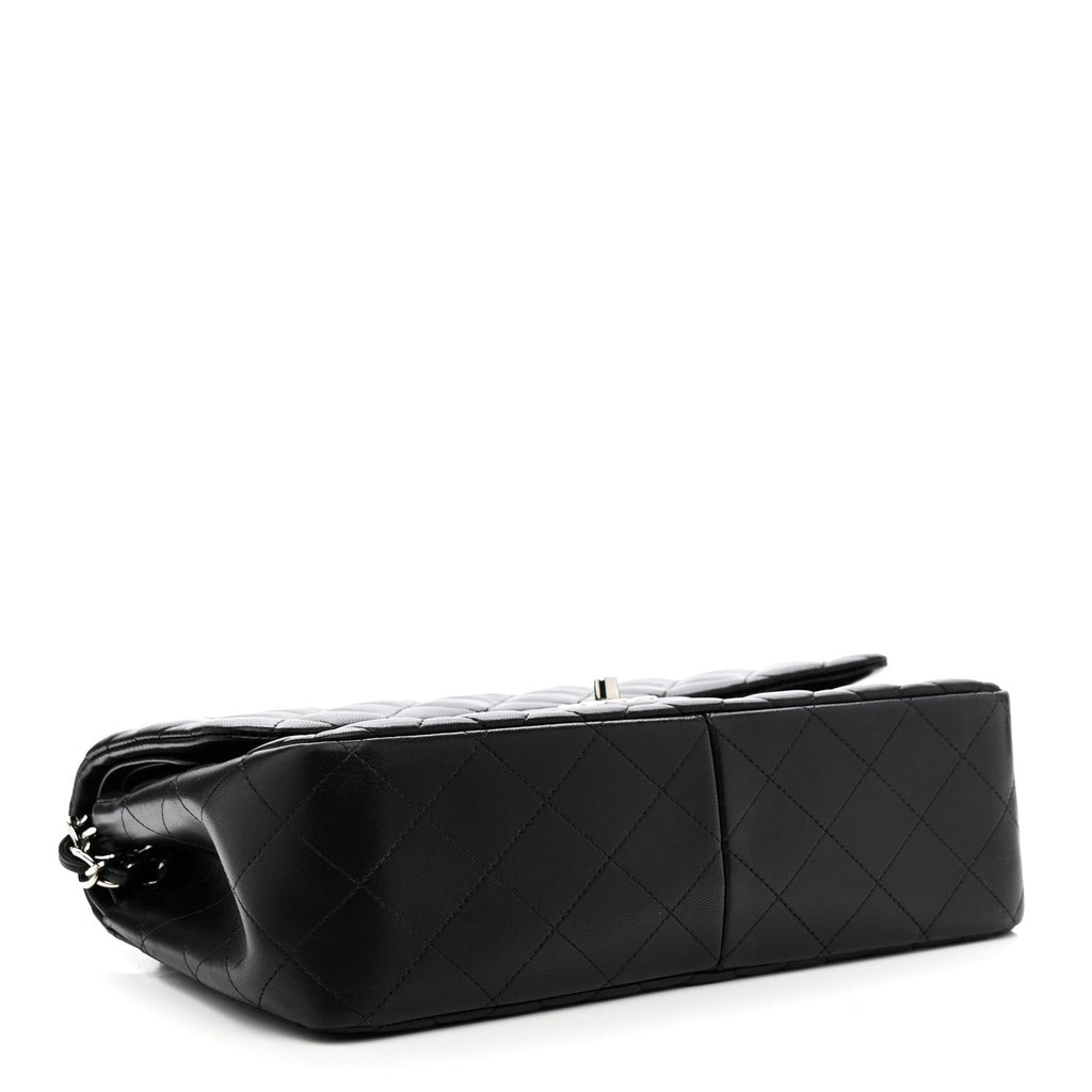 Lambskin Quilted Jumbo Double Flap Black At My store