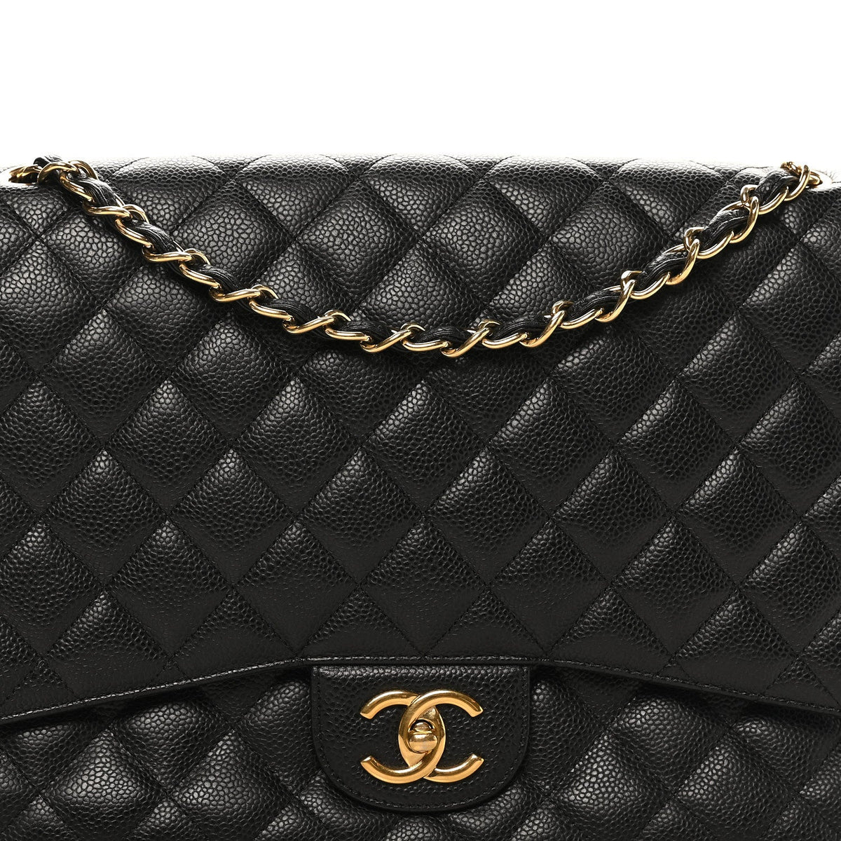 Caviar Quilted Maxi Double Flap Black At My store