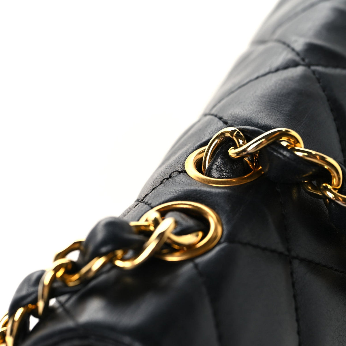 Lambskin Quilted Jumbo Double Flap Black At My store