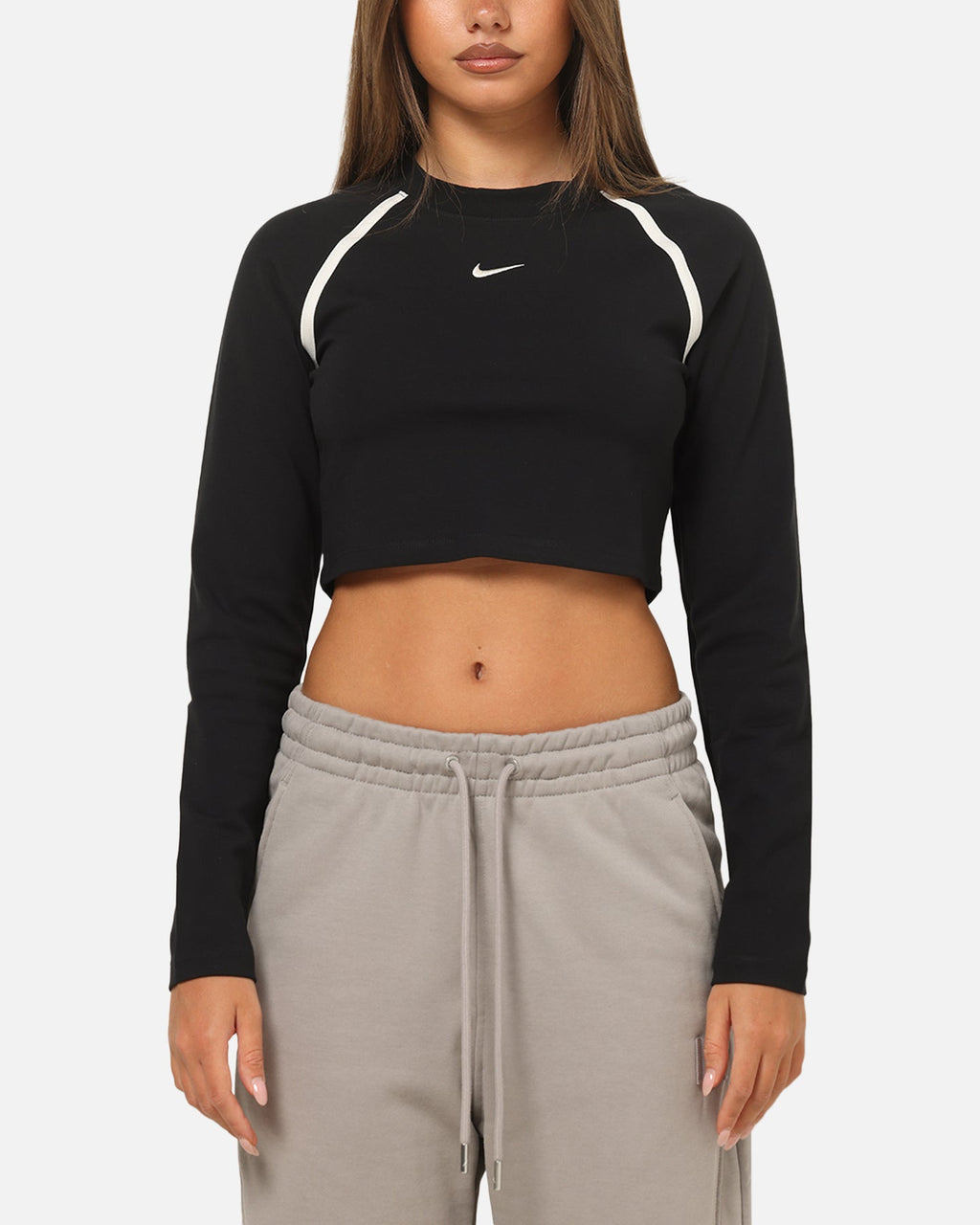 Top Seller Nike Women's Sportswear Tight Long-Sleeve Cropped Top Black/Black
