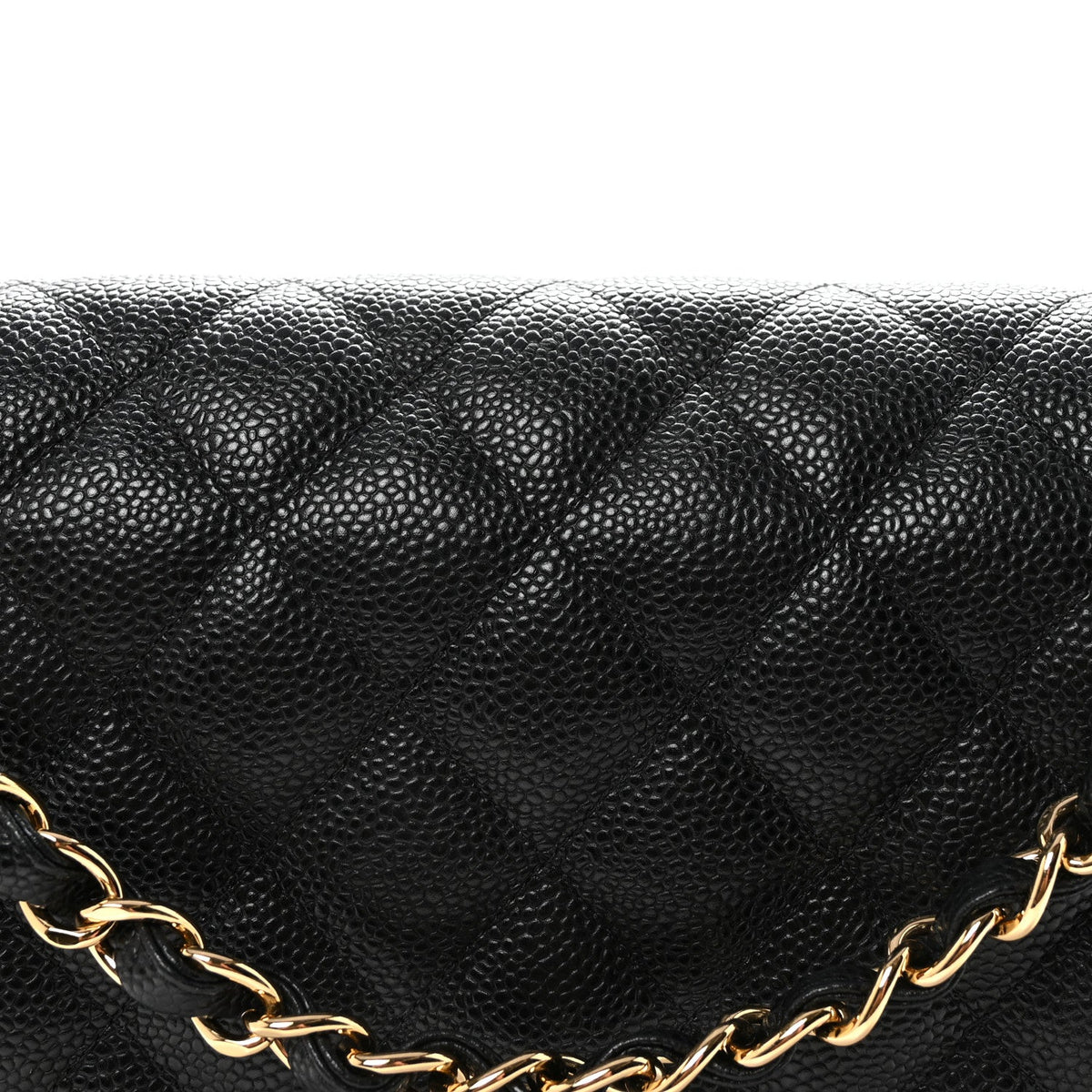 Caviar Quilted Jumbo Double Flap Black At My store