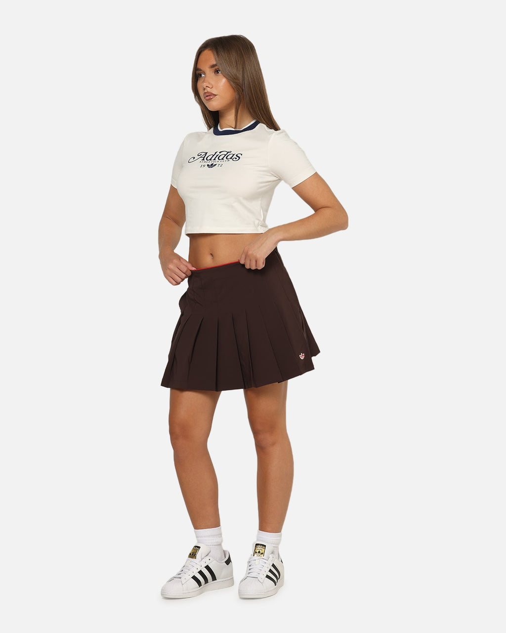 Best-Selling Adidas Women's Originals Pleated Skort Dark Brown