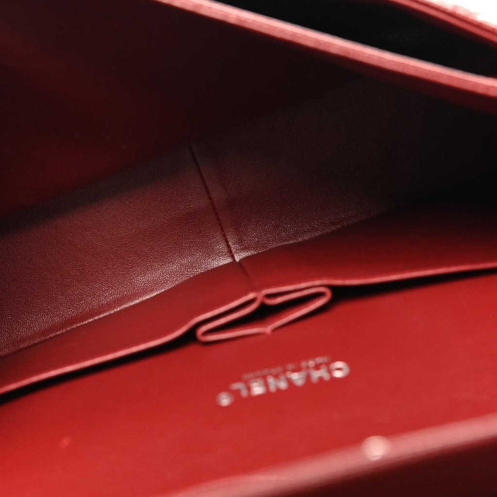 Caviar Quilted Maxi Double Flap Dark Red At My store
