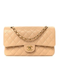 Caviar Quilted Medium Double Flap Beige At My store